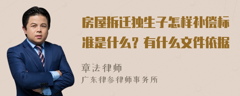 房屋拆迁独生子怎样补偿标准是什么？有什么文件依据