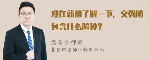 现在就想了解一下，交强险包含什么险种？