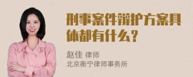 刑事案件辩护方案具体都有什么？