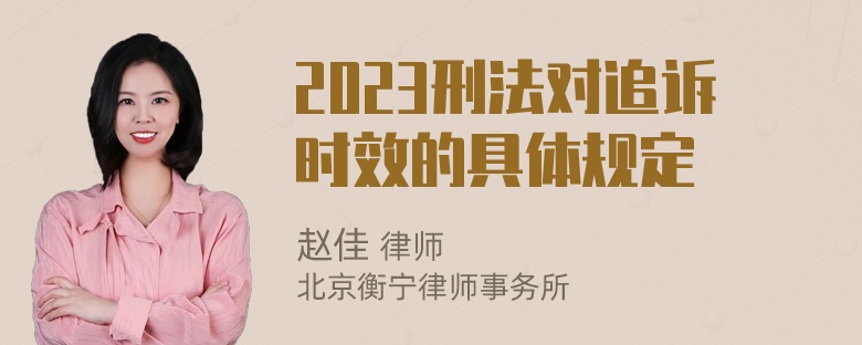 2023刑法对追诉时效的具体规定