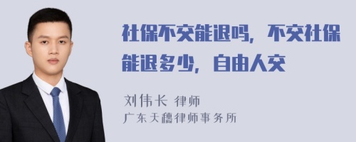 社保不交能退吗，不交社保能退多少，自由人交