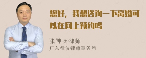 您好，我想咨询一下离婚可以在网上预约吗