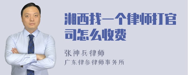 湘西找一个律师打官司怎么收费