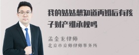 我的姑姑想知道再婚后有孩子财产继承权吗