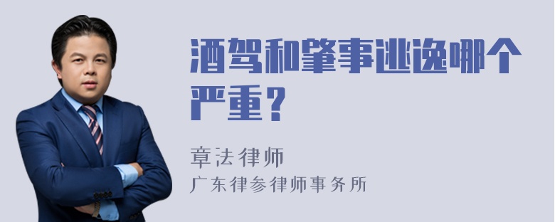 酒驾和肇事逃逸哪个严重？