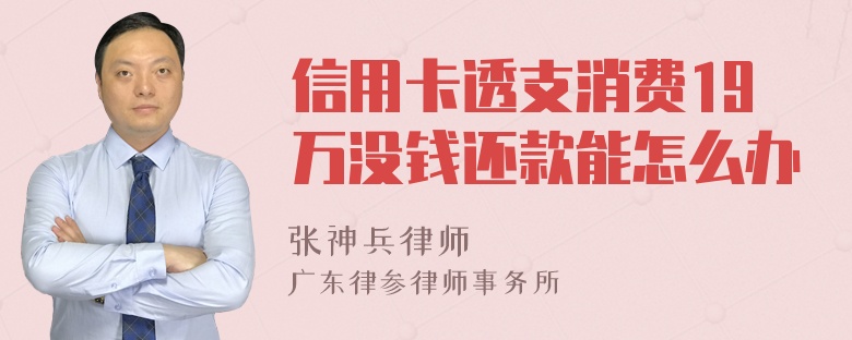 信用卡透支消费19万没钱还款能怎么办