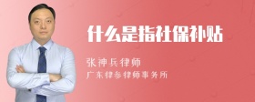 什么是指社保补贴