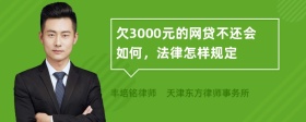 欠3000元的网贷不还会如何，法律怎样规定