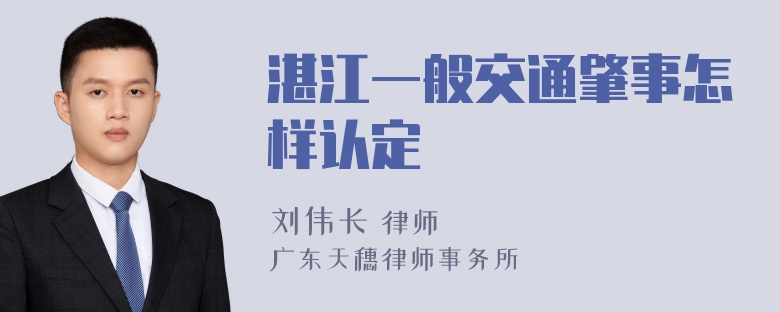 湛江一般交通肇事怎样认定