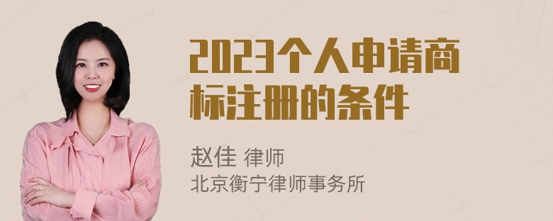 2023个人申请商标注册的条件