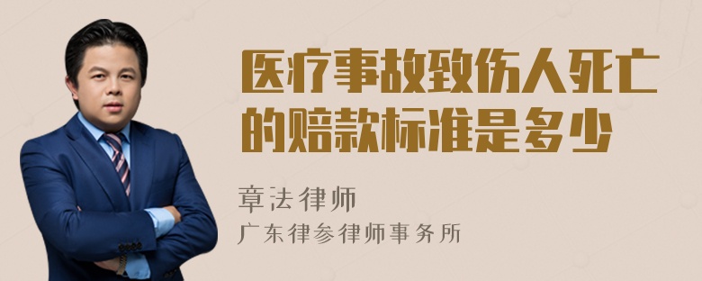 医疗事故致伤人死亡的赔款标准是多少