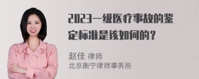 2023一级医疗事故的鉴定标准是该如何的？