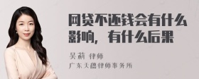 网贷不还钱会有什么影响，有什么后果