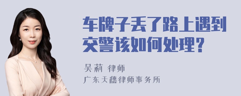 车牌子丢了路上遇到交警该如何处理？