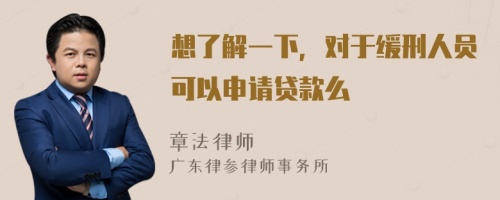 想了解一下，对于缓刑人员可以申请贷款么