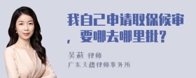 我自己申请取保候审，要哪去哪里批？