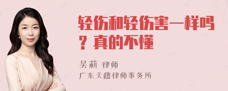 轻伤和轻伤害一样吗？真的不懂