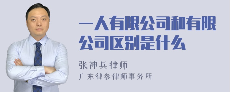 一人有限公司和有限公司区别是什么