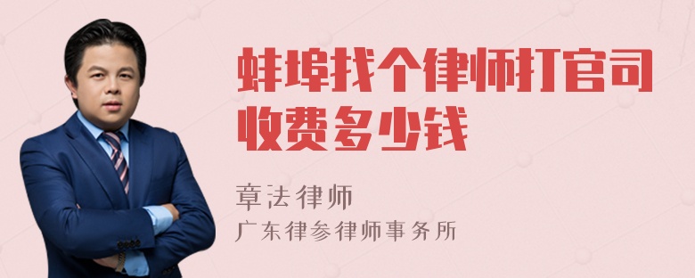 蚌埠找个律师打官司收费多少钱