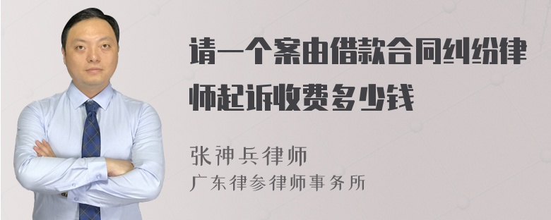 请一个案由借款合同纠纷律师起诉收费多少钱