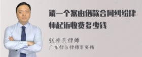 请一个案由借款合同纠纷律师起诉收费多少钱