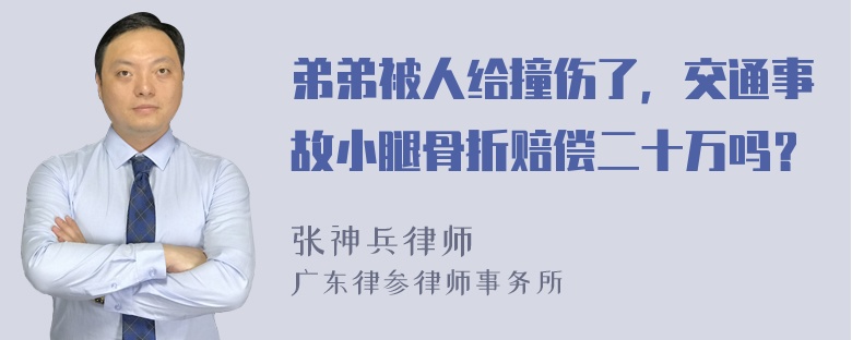 弟弟被人给撞伤了，交通事故小腿骨折赔偿二十万吗？