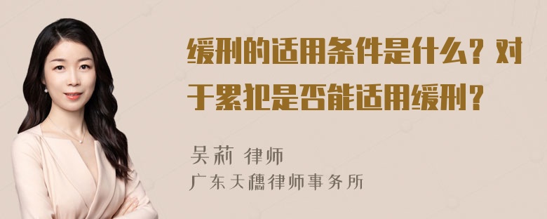 缓刑的适用条件是什么？对于累犯是否能适用缓刑？