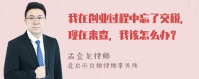 我在创业过程中忘了交税，现在来查，我该怎么办？