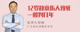 12岁故意伤人致死一般判几年