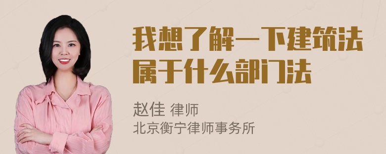 我想了解一下建筑法属于什么部门法