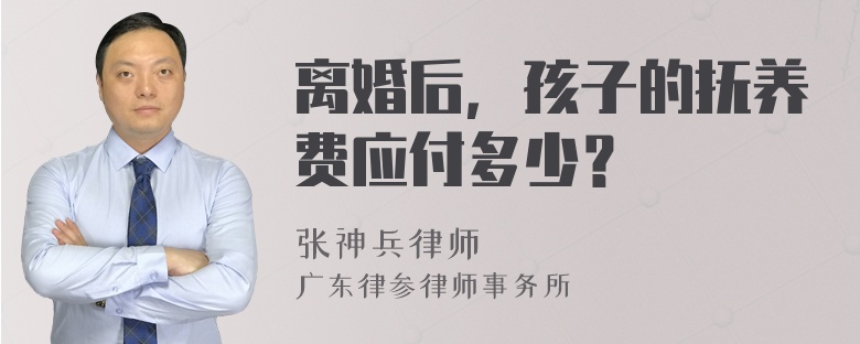 离婚后，孩子的抚养费应付多少？