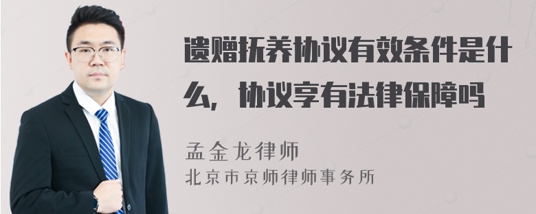 遗赠抚养协议有效条件是什么，协议享有法律保障吗