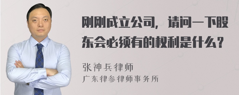 刚刚成立公司，请问一下股东会必须有的权利是什么？