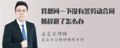 我想问一下没有签劳动合同被辞退了怎么办