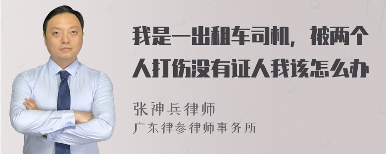 我是一出租车司机，被两个人打伤没有证人我该怎么办