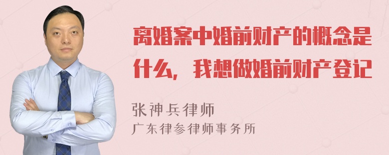 离婚案中婚前财产的概念是什么，我想做婚前财产登记