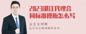 2023湛江代理合同标准模板怎么写