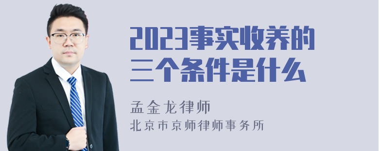 2023事实收养的三个条件是什么