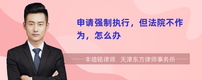 申请强制执行，但法院不作为，怎么办