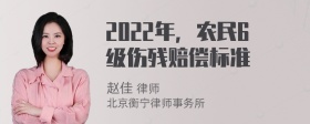 2022年，农民6级伤残赔偿标准