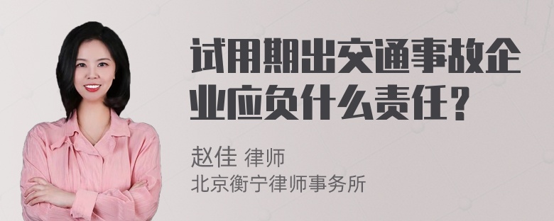 试用期出交通事故企业应负什么责任？