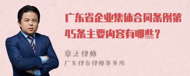 广东省企业集体合同条例第45条主要内容有哪些？