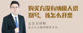 购买方没有纳税人识别号，该怎么开票