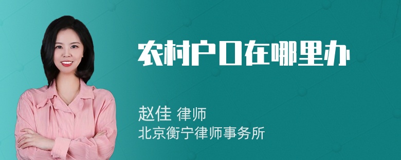 农村户口在哪里办