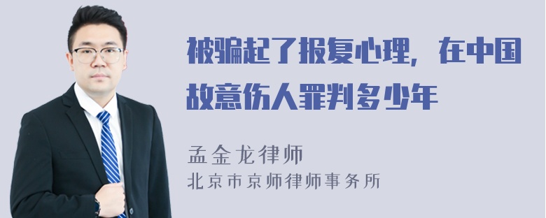 被骗起了报复心理，在中国故意伤人罪判多少年