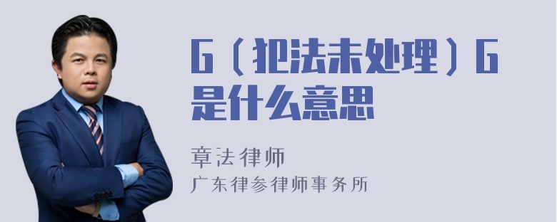 G（犯法未处理）G是什么意思