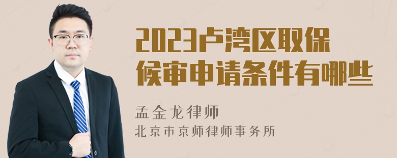 2023卢湾区取保候审申请条件有哪些