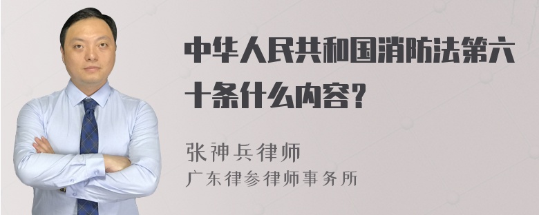 中华人民共和国消防法第六十条什么内容？