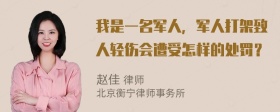 我是一名军人，军人打架致人轻伤会遭受怎样的处罚？