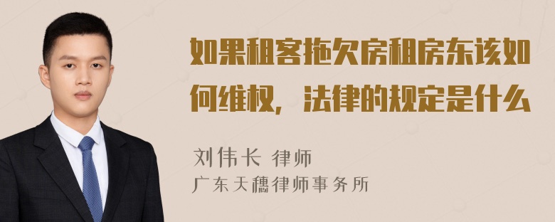 如果租客拖欠房租房东该如何维权，法律的规定是什么